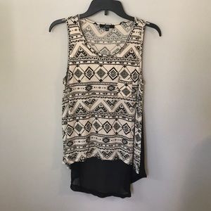 3/$20 Sale! Tribal high low tank top